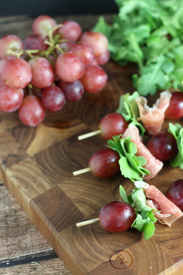 Mama Loves Food! Grape and Prosciutto Skewers Appetizer Recipe