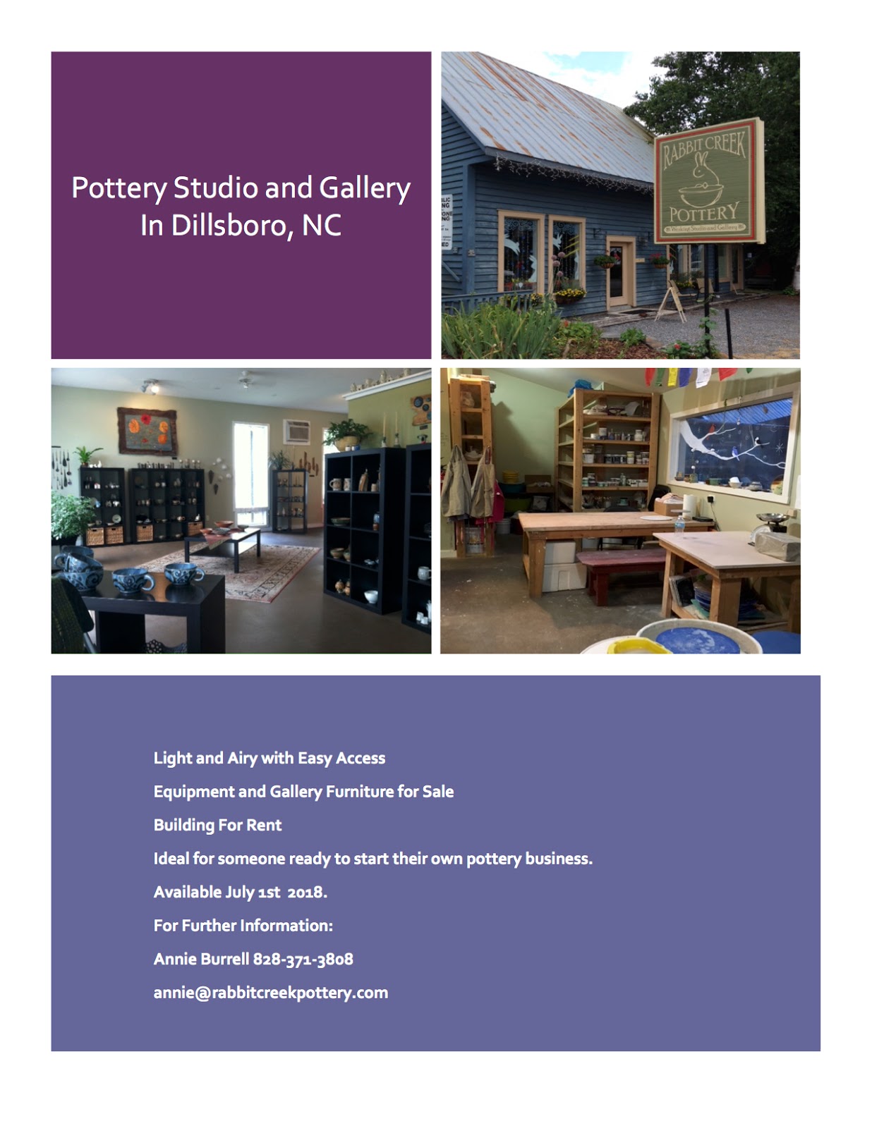 Dillsboro, North Carolina pottery business closing (building for rent