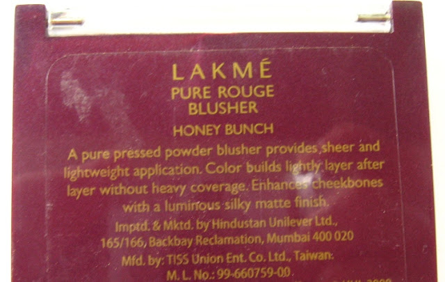 Lakme Pure Rouge Blusher in Honey Bunch – Review, Swatches and FOTD