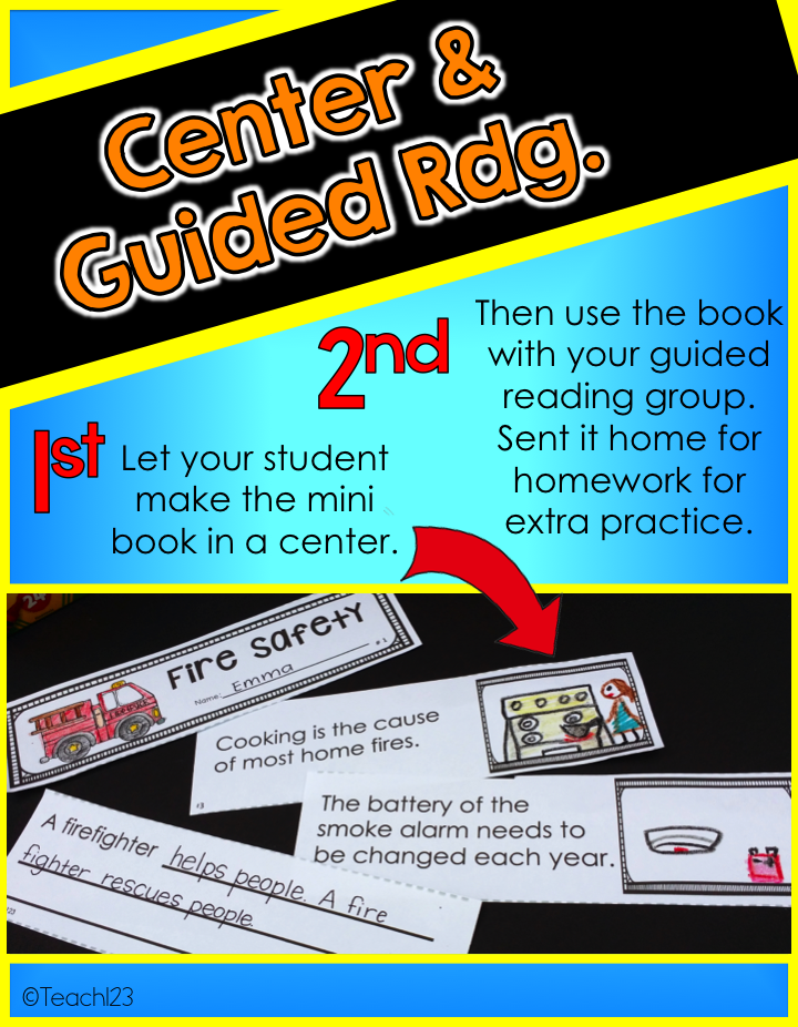 Fire Prevention Week Fire Safety Lesson fluency, mini book, and interactive journal