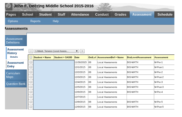 Staff Announcements: How to View Student Assessment History in the ...