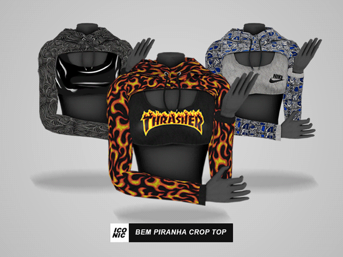 Bem Piranha (Crop Top) TS4 PUBLIC ICONIC The Sims 4 CC Creator