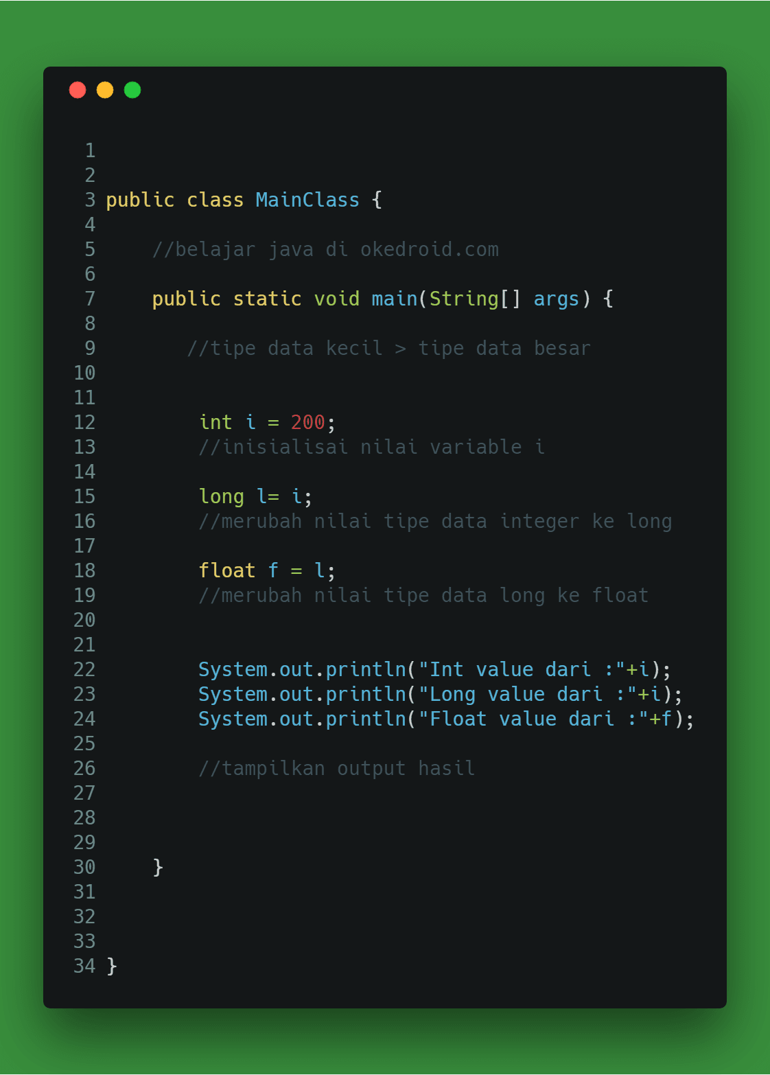 Belajar Mengenal Type Casting Dalam Coding Java - Java Media Kita