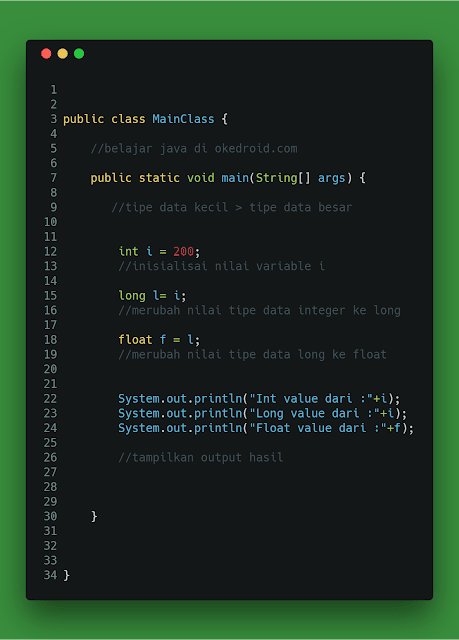 Belajar Mengenal Type Casting Dalam Coding Java - Java Media Kita