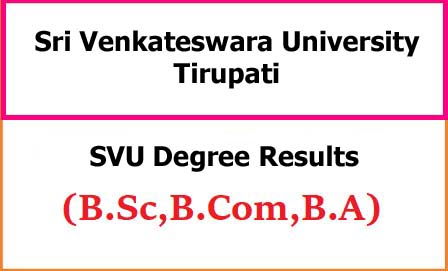SVU Degree Exam Results SVU Degree Exam Results