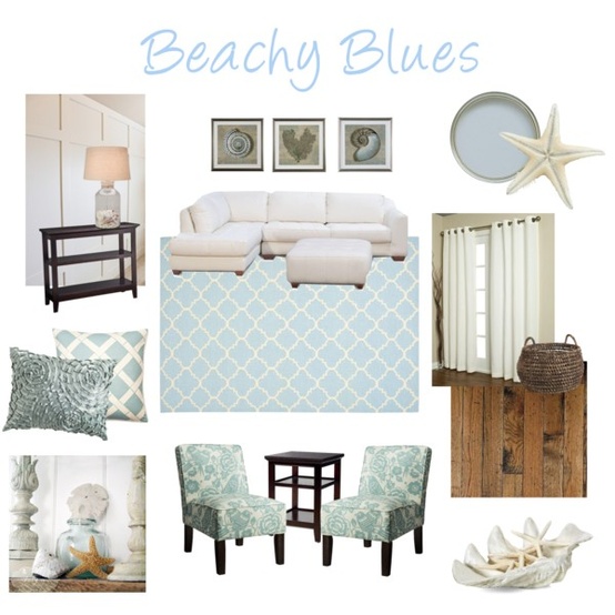 Beauty 4 Ashes: Beachy Blue Living Room {Moodboard}