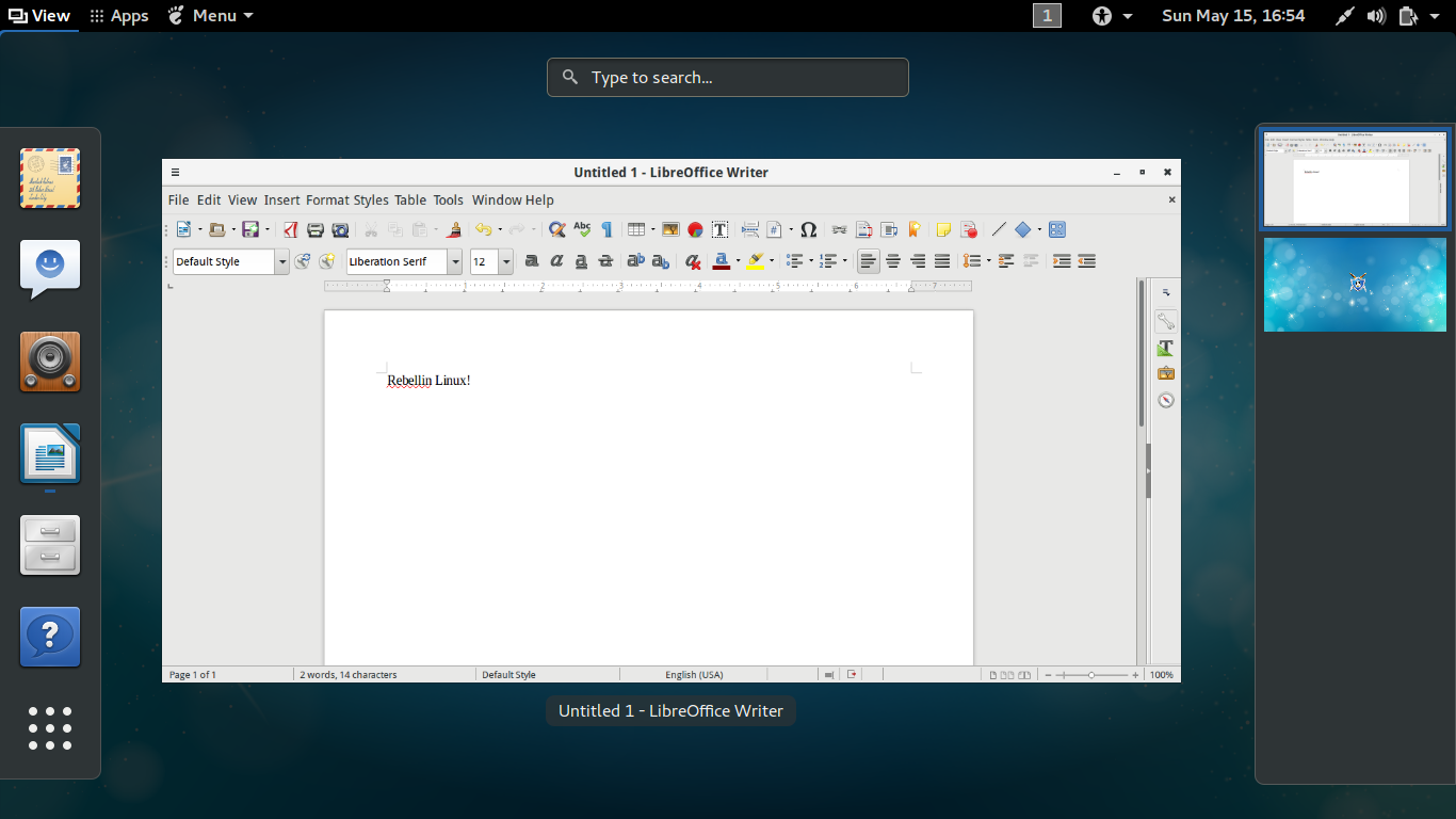 Das UBlog by Prashanth Review Rebellin Linux v3 GNOME