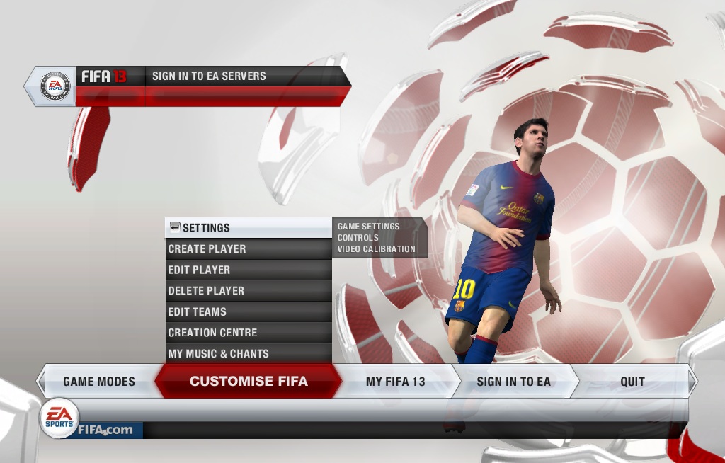 Как включить игру руками. FIFA 12 меню. FIFA 13 ps3 Яшин. FIFA 13 главное меню. ФИФА 2012 меню.
