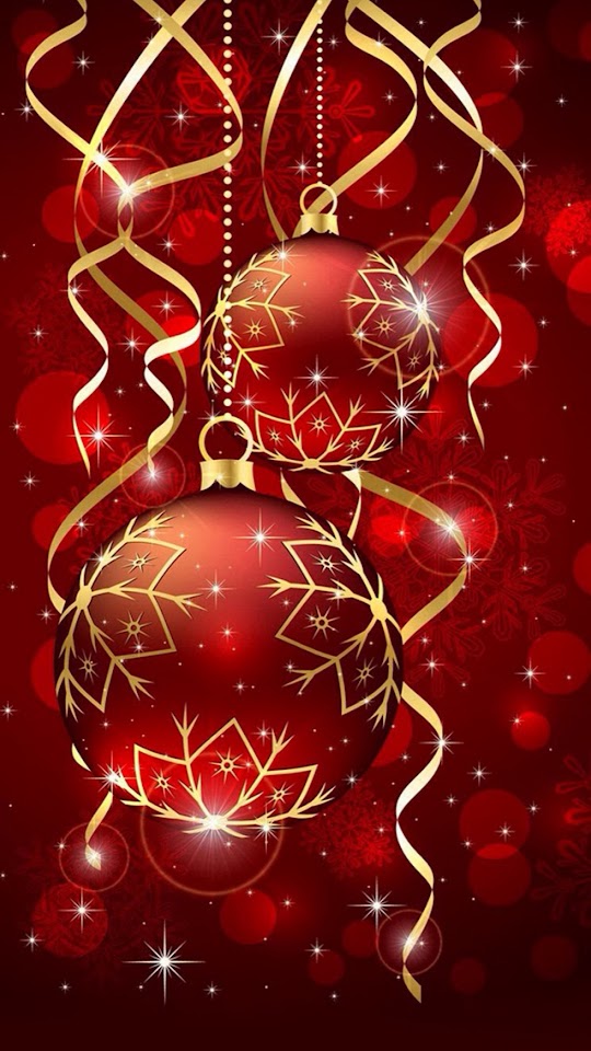   Red Christmas Ball Ornaments   Android Best Wallpaper