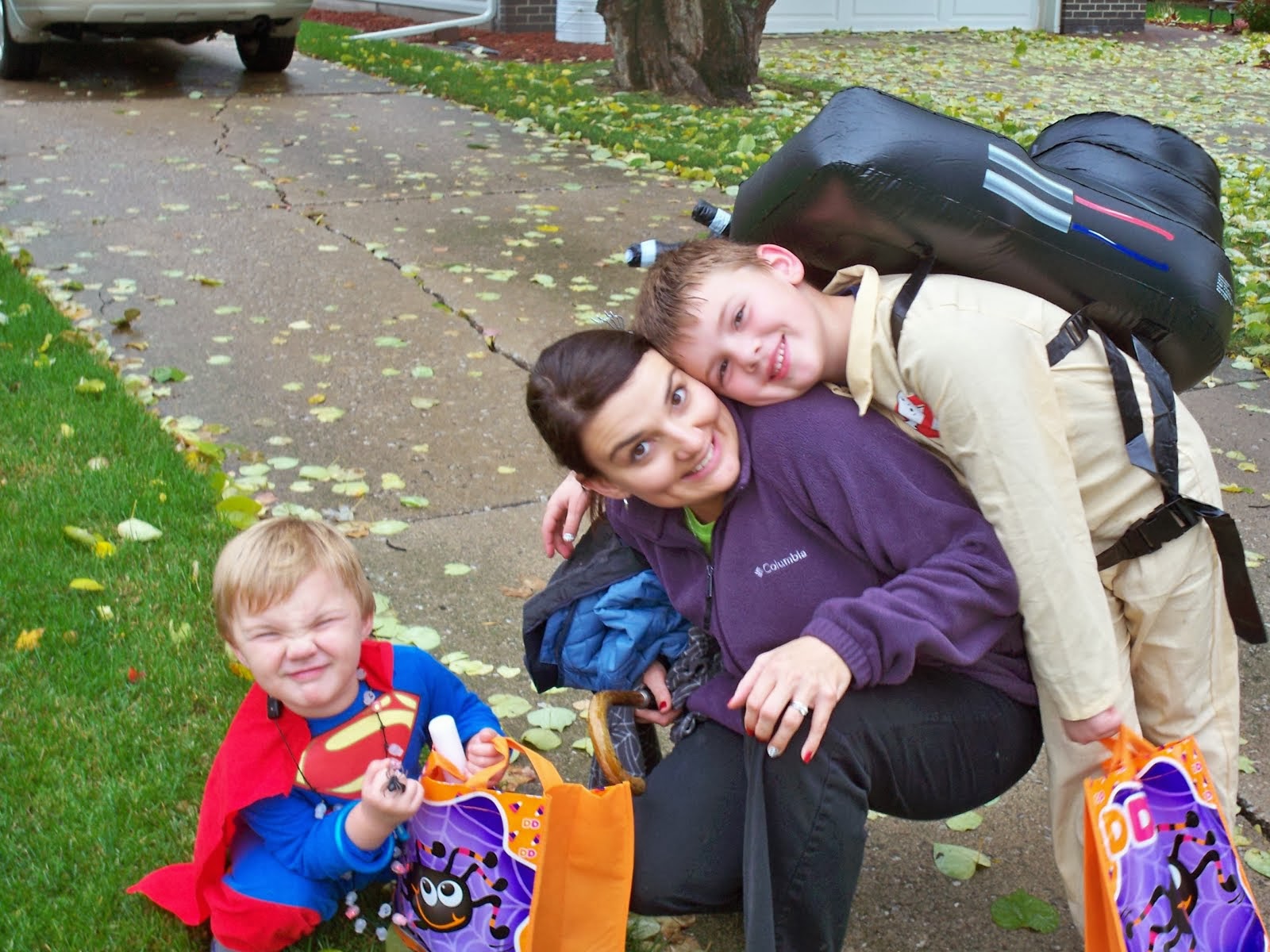 Halloween Superman, Mom & a Ghost Buster!