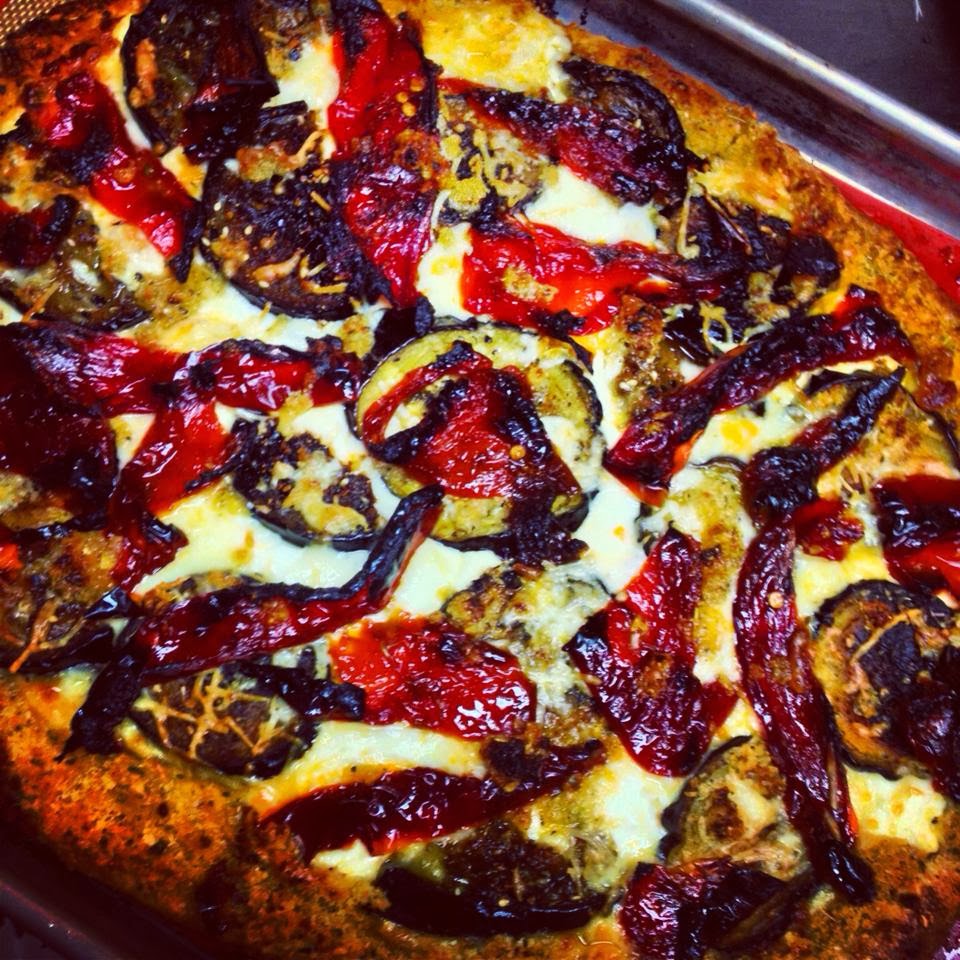 Haute + Heirloom Eggplant Parmesan Pizza with Roasted Eggplant Chips