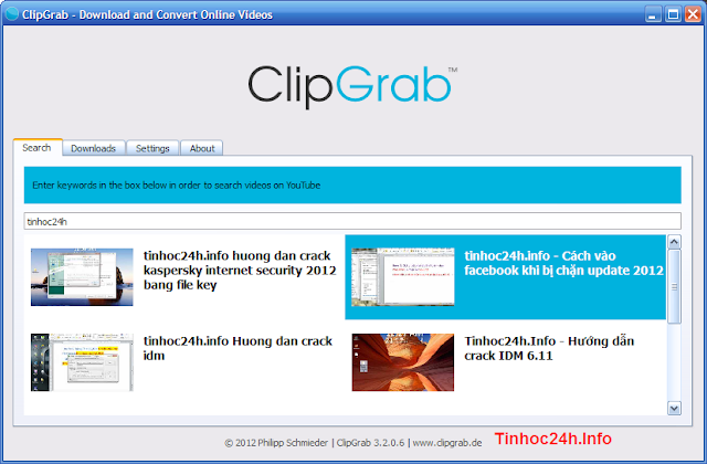 download video youtube bằng ClipGrab
