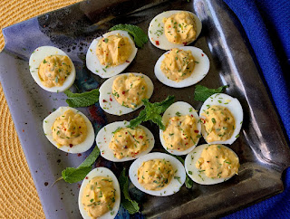 Tarragon Chili Deviled Eggs