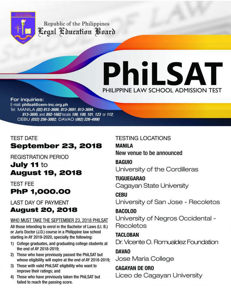 PhilSat: Next Schedule and Requirements 2018 PhilSat: Next Schedule and Requirements 2018