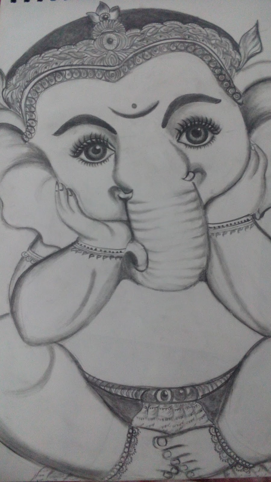 Original Paintings and Sketchs by Artist Chetna Sketch of Lord Ganesha