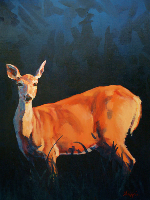 Daily Painters of Pennsylvania Colorful Contemporary Wildlife Art ,Doe