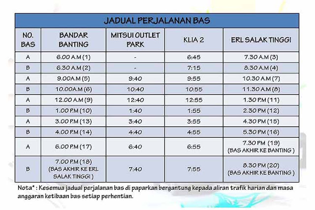 Jadual Perjalanan Bus SMART Selangorku