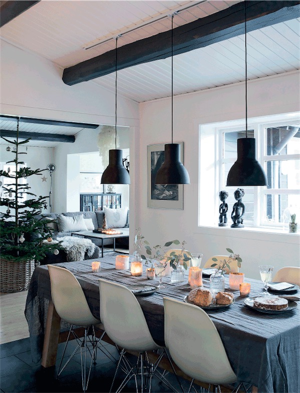 mesa decorada para navidad estilo nordico chicanddeco