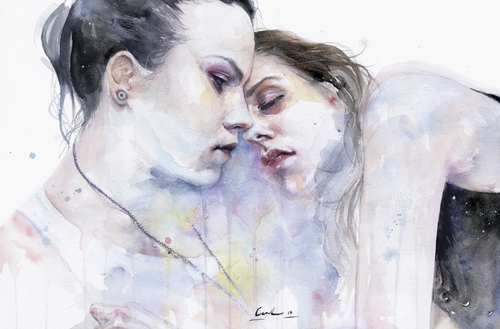 18-XX-Love-Silvia-Pelissero-agnes-cecile-Watercolor-and-Oil-Paintings-Fading-and-Appearing-www-designstack-co