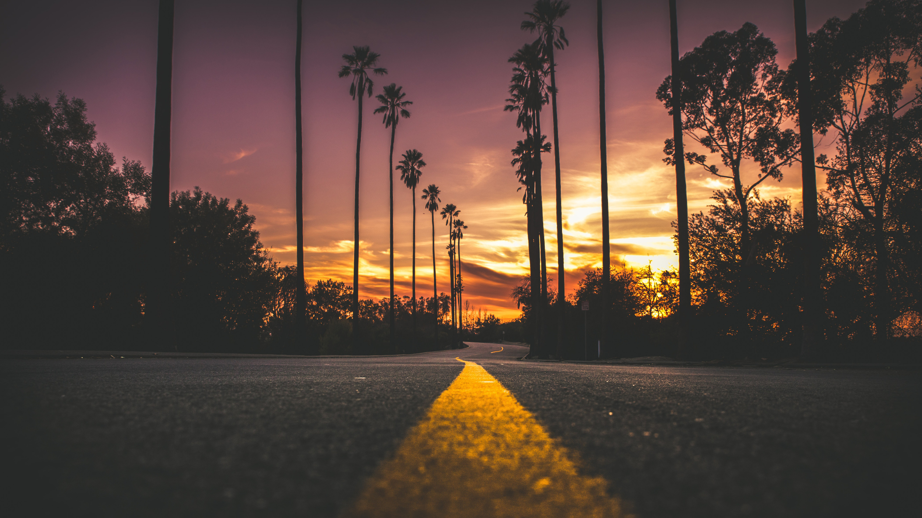 Sunset, Road, Landscape, Scenery, 4K, #170 Wallpaper Pc Desktop