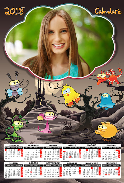 Calendario 2018, per bambini Calendario 2018, per bambini