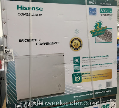 Costco 1075072 - Hisense FC72D6BWE 7.2 cu ft Chest Freezer: more freezer space is never a bad thing