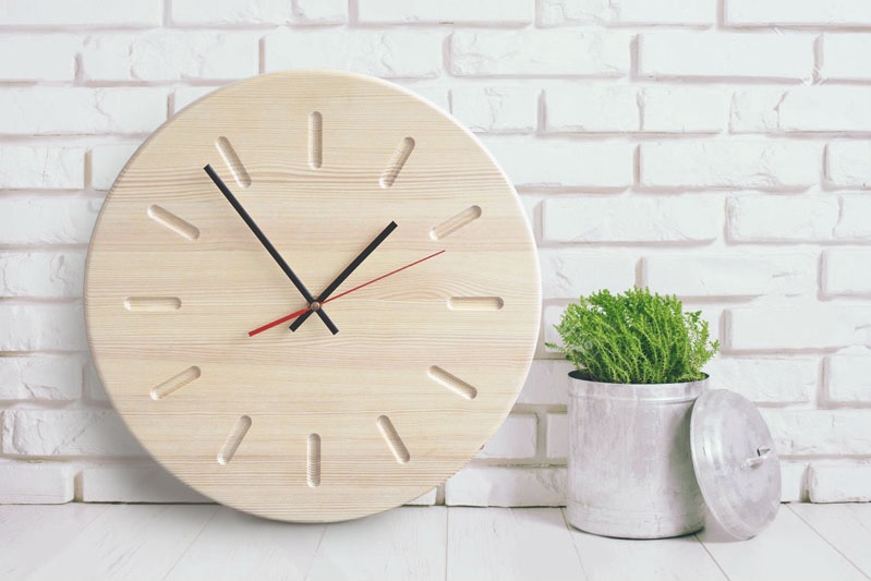 14 Adet Modern El Yapımı Ahşap Saat DIY Yeşil Parmak