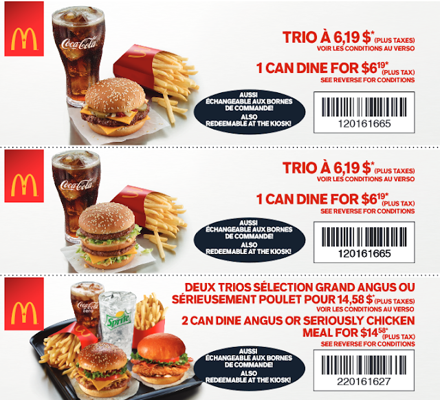 Coupons Mcdonald en 2019 au Québec Coupons au Québec