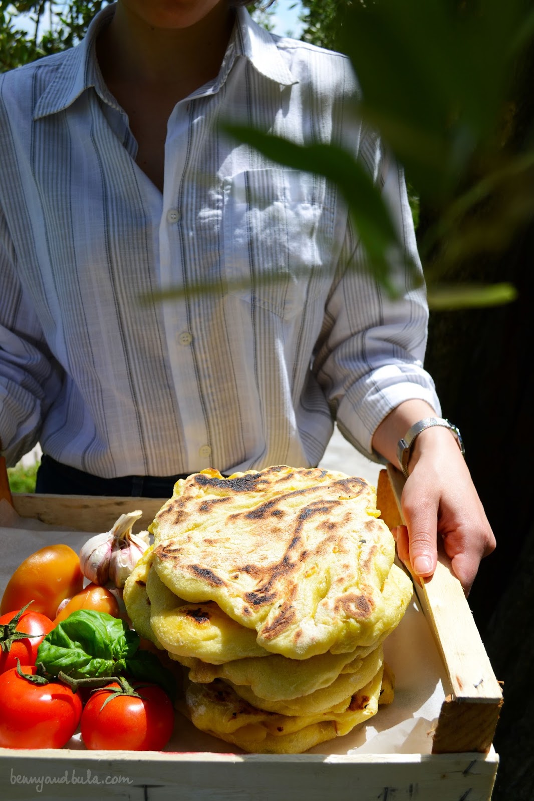 focaccia di semola con patate/ semolina flatbread with potatoes