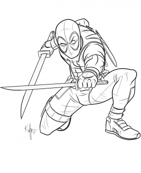 Coloring Pages Kids Free Images Deadpool Print Marvel Heroes Symbol