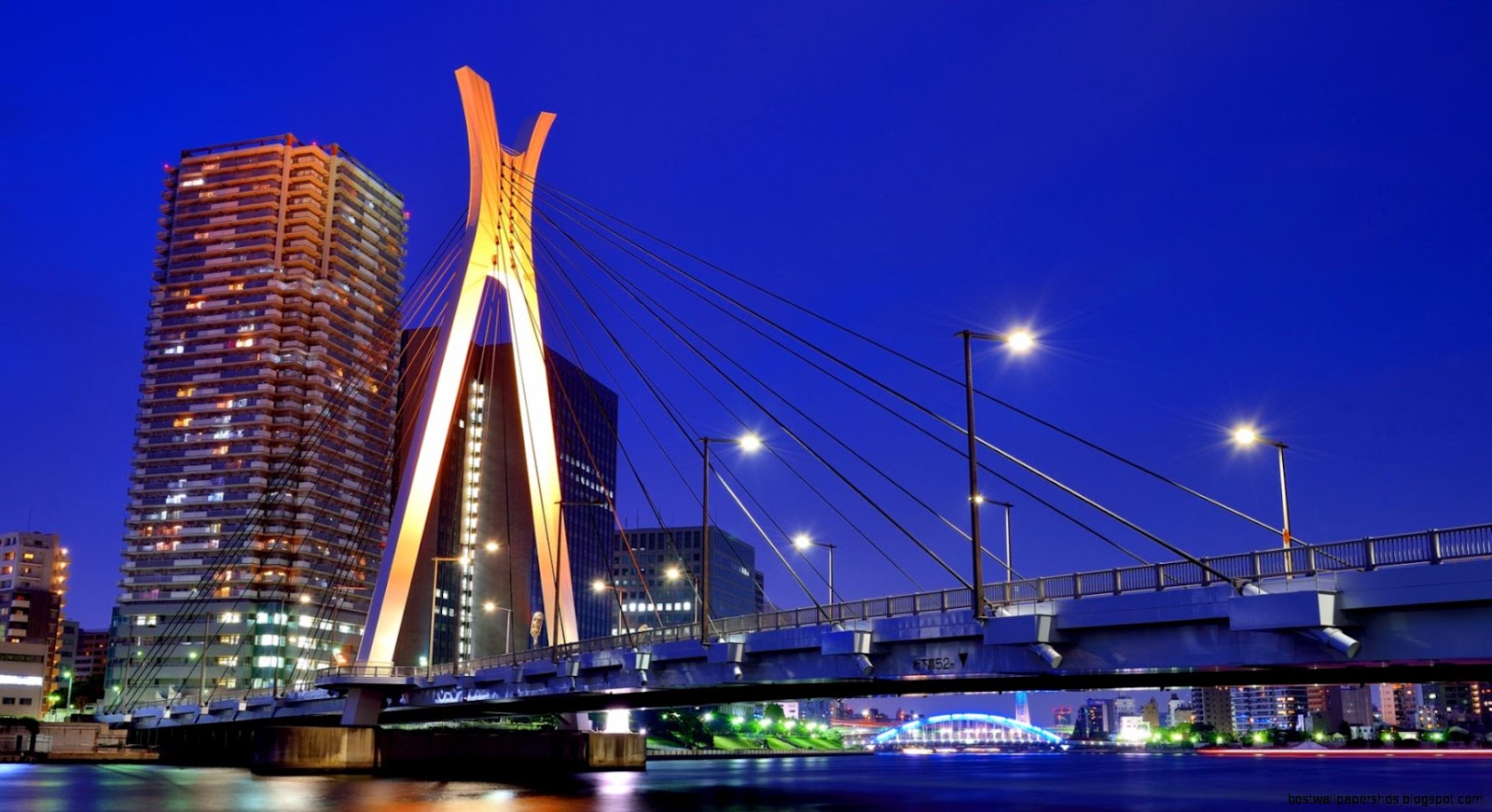 Blue Night in Tokyo Japan