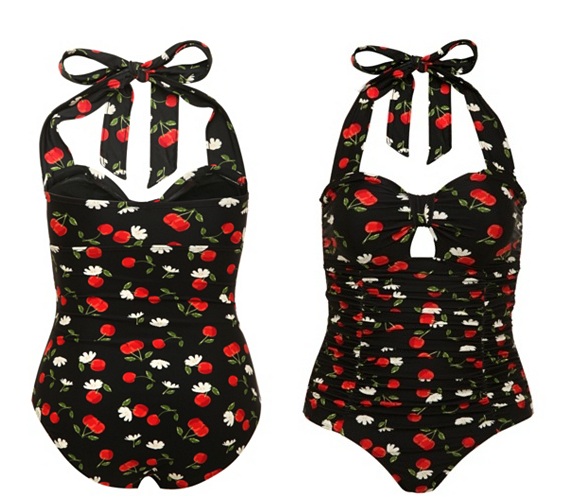 Dollface Disaster Beauty Torrid Cherry Halter Swimsuit Review