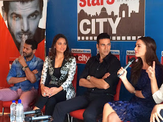 Akshay Kumar, ‎Lara Dutta‬ and ‪‎AmyJackson‬ at HT City 