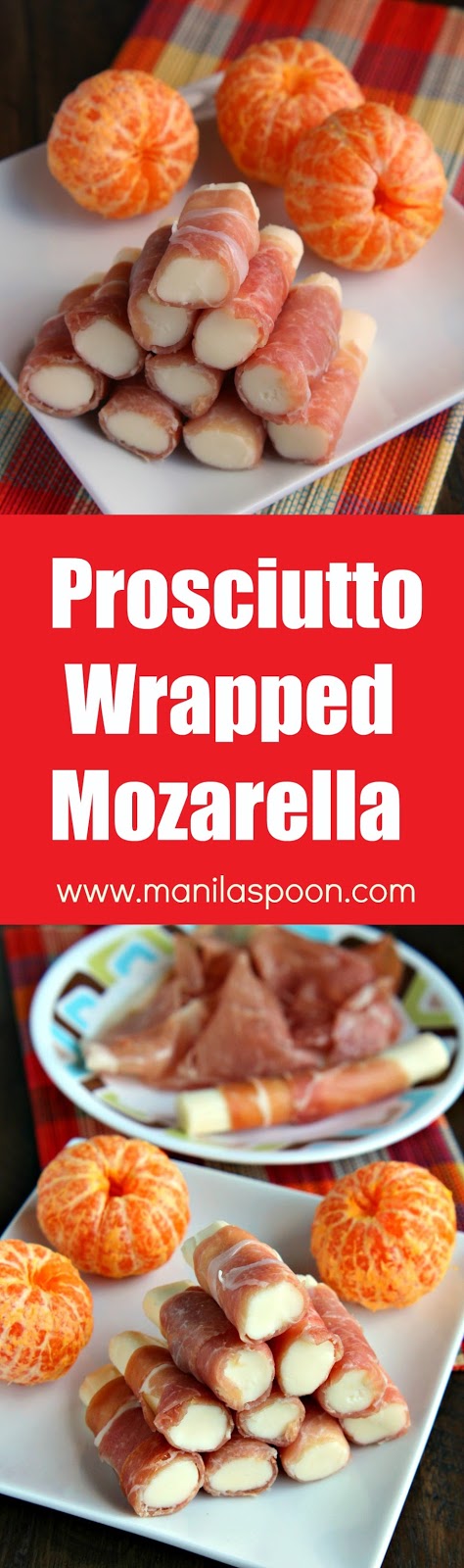No fuss appetizer that requires only 2 ingredients. Prosciutto-Wrapped Mozarella Sticks - you can't get any easier than this! It's also great as a low-carb, protein-rich snack! | manilaspoon.com No fuss appetizer that requires only 2 ingredients. Prosciutto-Wrapped Mozarella Sticks - you can't get any easier than this! It's also great as a low-carb, protein-rich snack! | manilaspoon.com