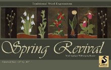 Spring Revival Wool Applique Runner/Wallhanging 13" x 45"