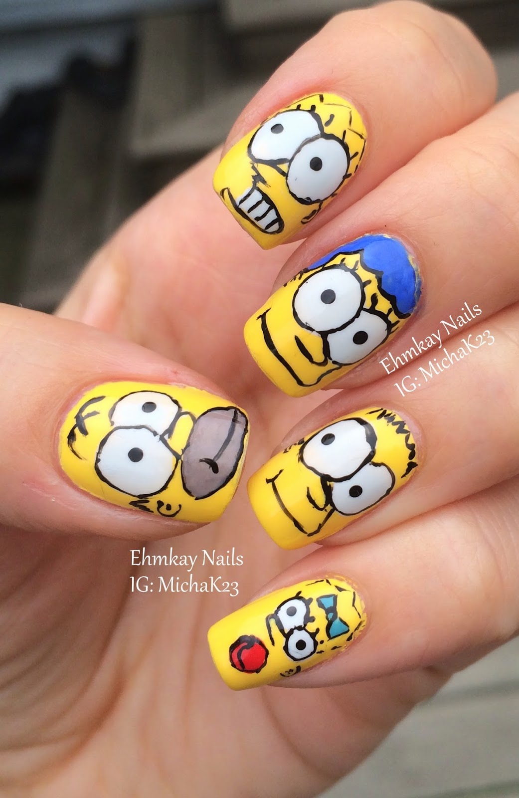 ehmkay nails: #EverySimpsonsEver Simpsons Nail Art Tribute