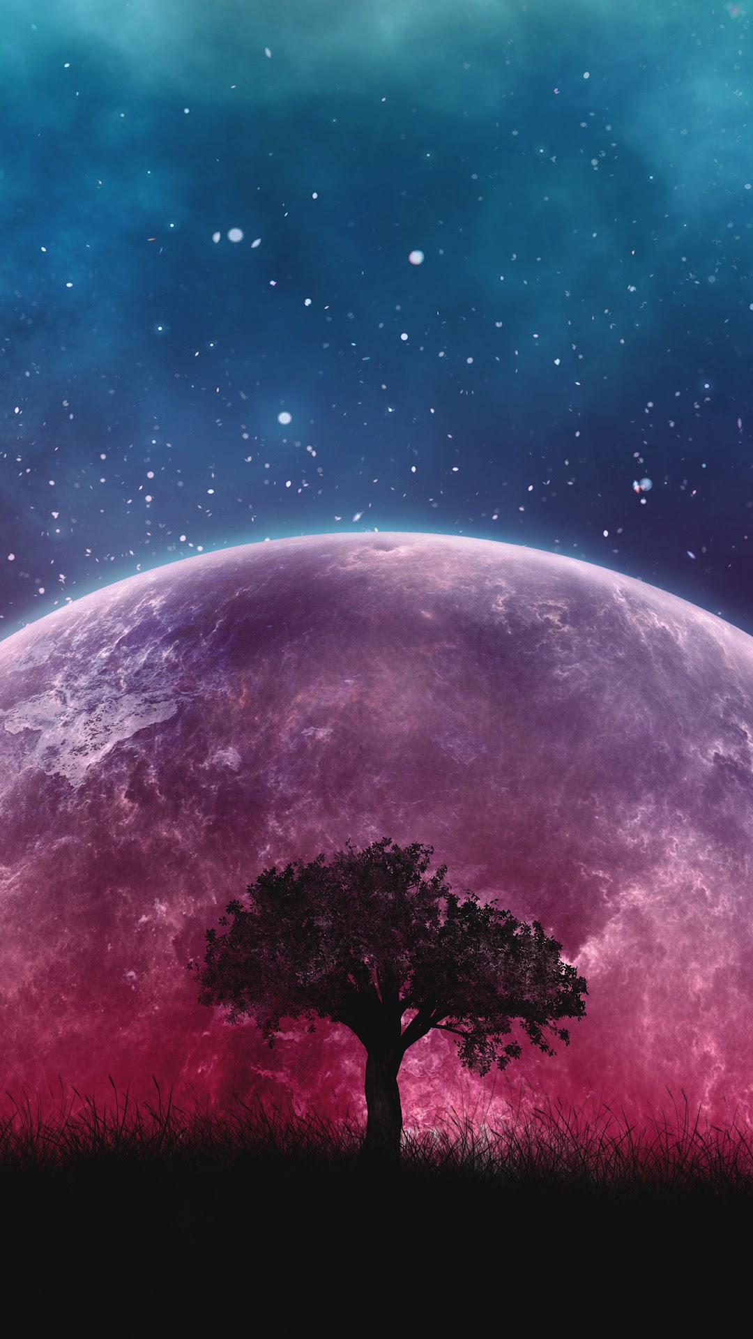 Moon Night Sky Stars Landscape Scenery 8k Wallpaper 189