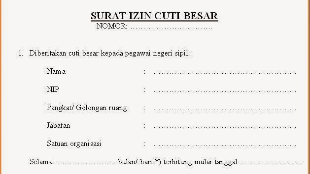 Contoh Format Cuti Besar Guru Ilmu Sosial