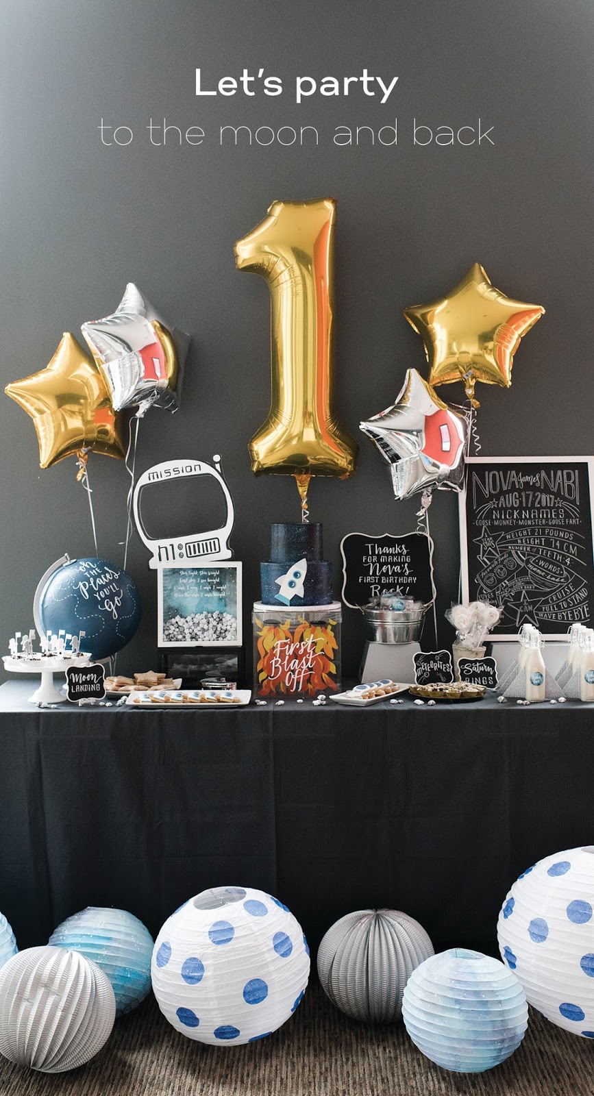 let's party to the moon and back - first birthday party | Creative Bag