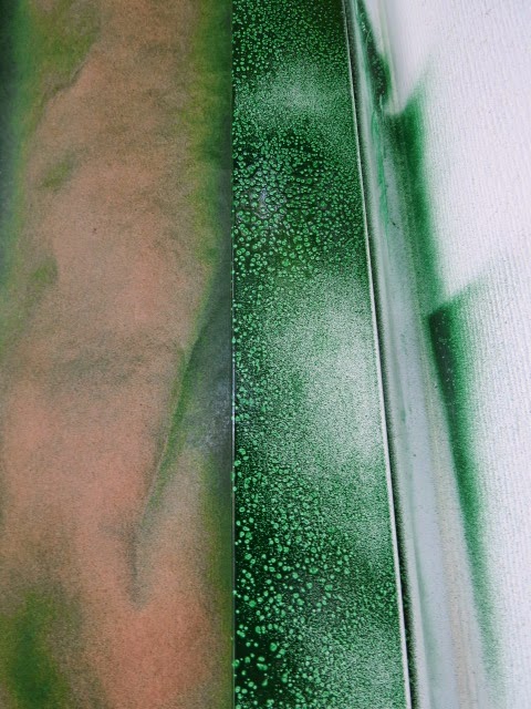 another view of bubbling paint on door