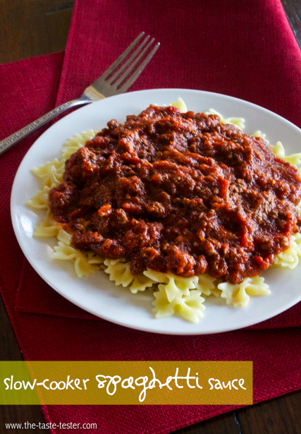 Slow-Cooker Spaghetti Sauce #recipe #slowcooker www.the-taste-tester.com