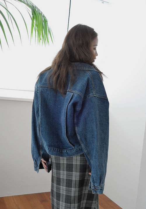 [Stylenanda] Extended Sleeve Denim Jacket KSTYLICK Latest Korean