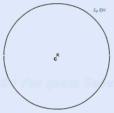 Circunferência para traçar um polígono estrelado de cinco pontas