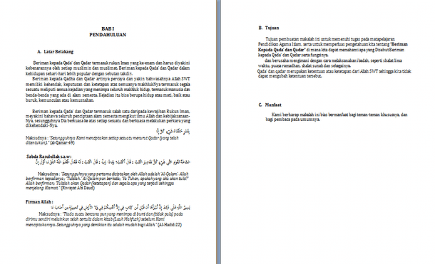 Makalah Qada Dan Qadar Doc Contoh Makalah