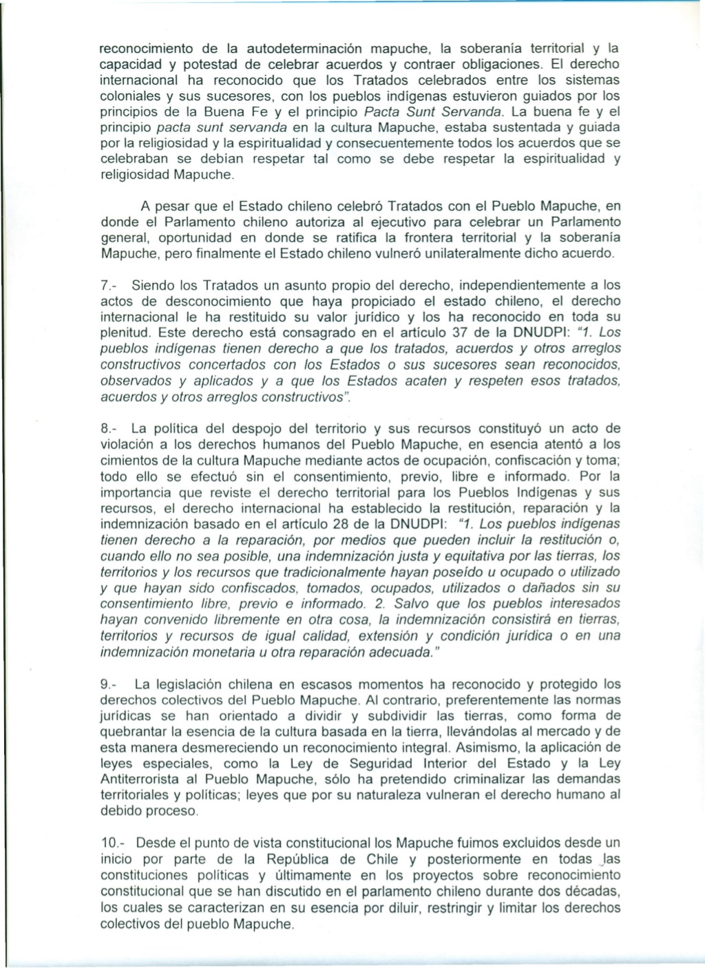 Acuerdos cumbre mapuche Cerro Ñielol 16 de enero