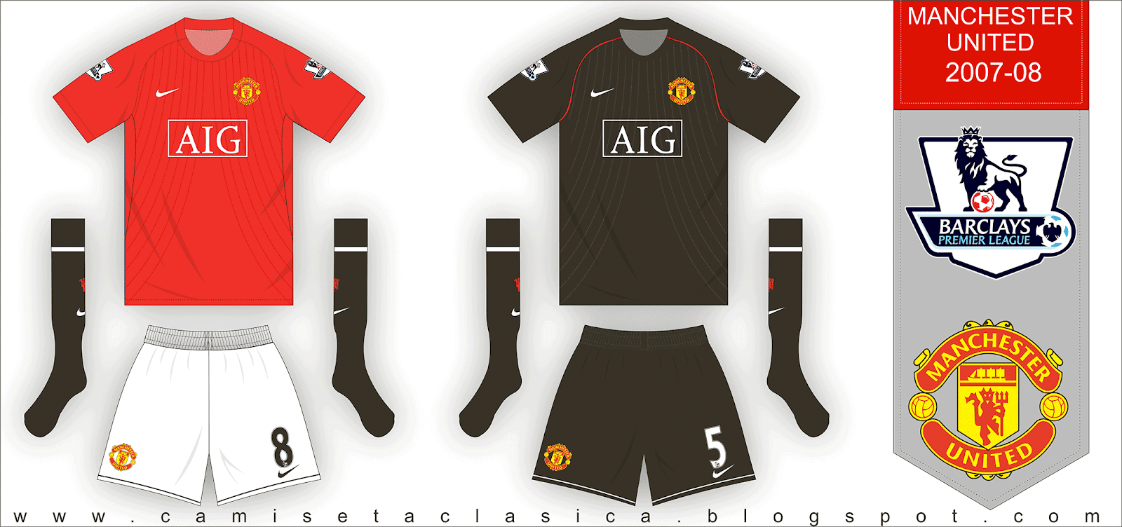 Manchester United 2007 08 Camiseta clasica