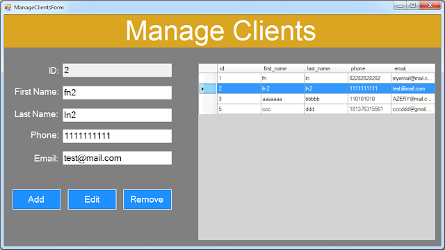 vb.net hotel management system - manage clients form