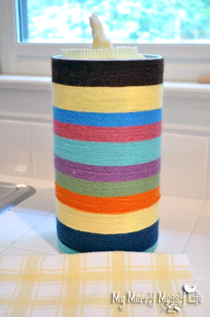 Craft: Yarn Bomb an Oatmeal Container {tutorial} - My Merry Messy Life