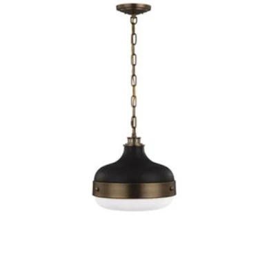 black brass and white pendant lights