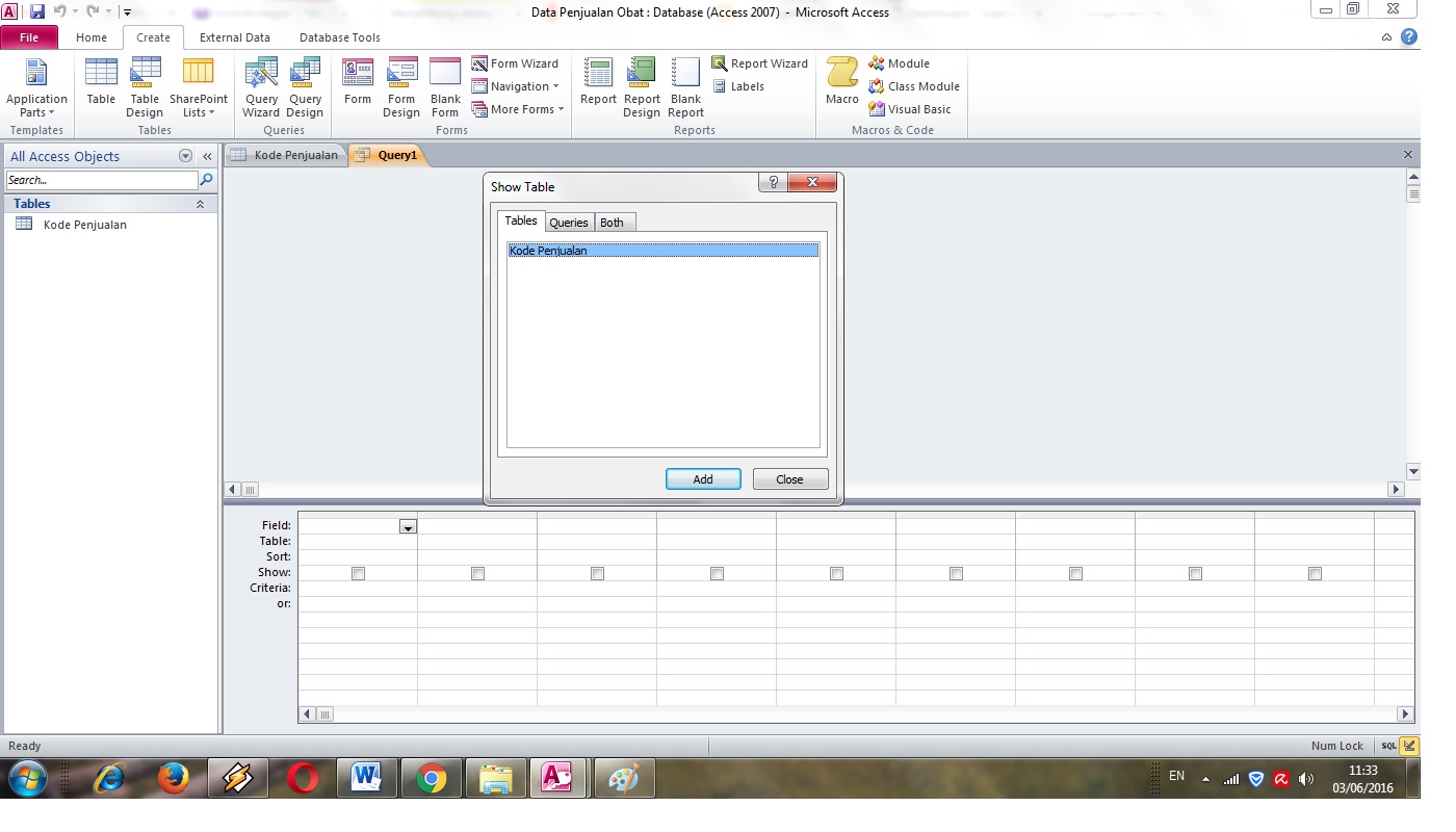 Create query. Create query